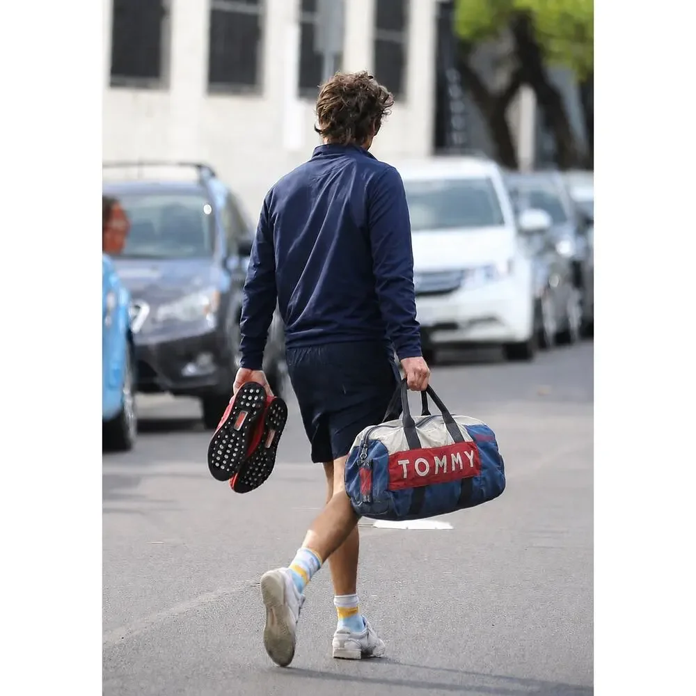 Vintage Tommy Hilfiger Y2K Colorblock Canvas Duffle Weekender Travel Gym Bag